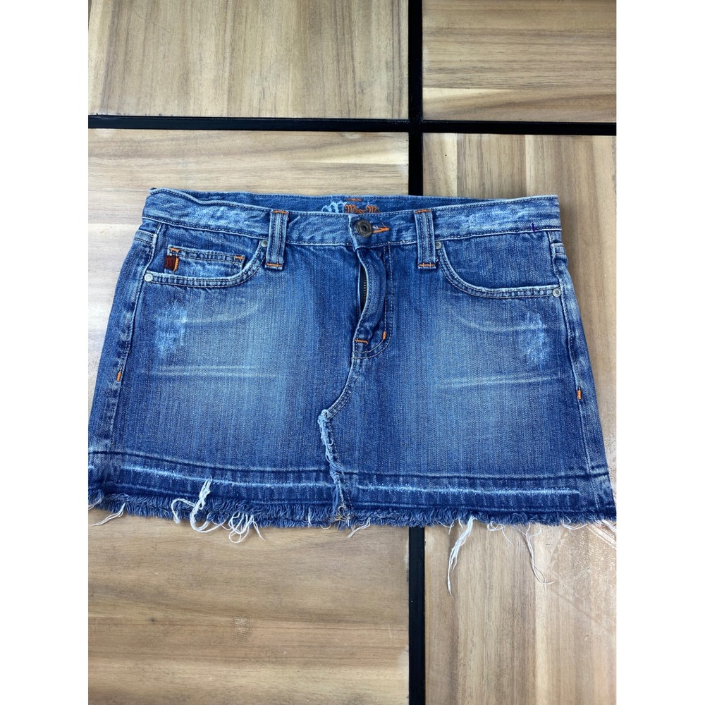 Miss Me Denim Mini Skirt JS3110 Light Highland Distressed Frayed Hem‎ Womens 31